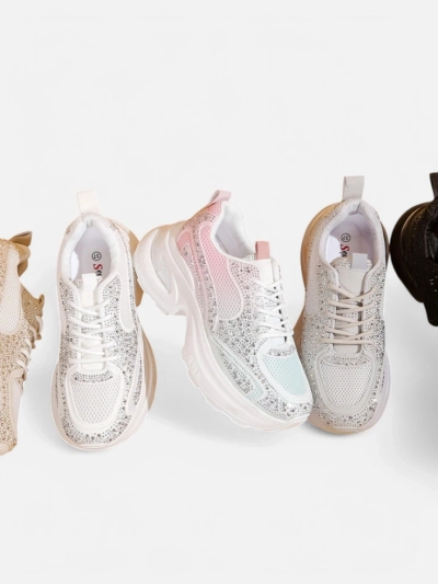 Royalfashion Women's sporty sneakers with rhinestones Bloss