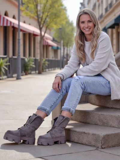 Royalfashion Sieviešu auklējami potītes zābaki Cavenma