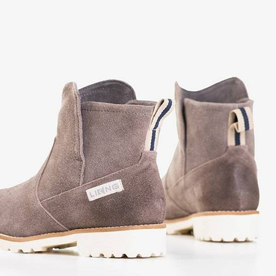 Light gray women's boots with flat heels Judettas - Footwear