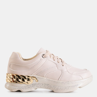 Beige women's sports sneakers Hendi - Footwear