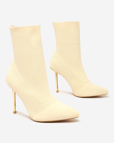 Royalfashion Beige Sieviešu Mofissi auduma zābaki