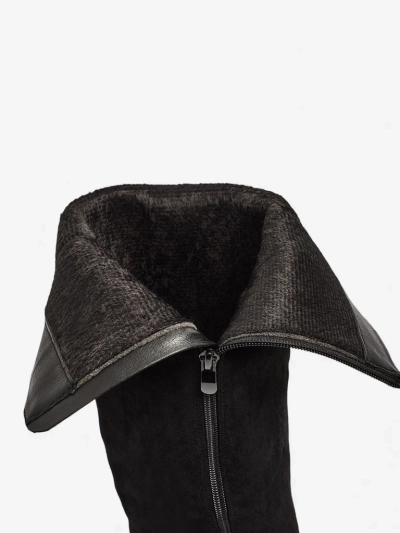 Damskie kozaki eko zamszowe na słupku Ernala