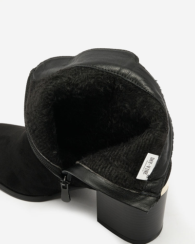 Royalfashion Черные женские сапоги на низкой шпильке Traestra