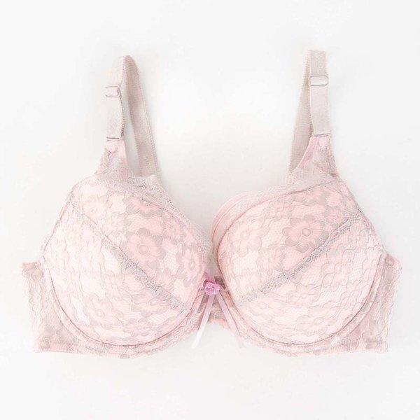 Pink and gray lace bra - Underwear