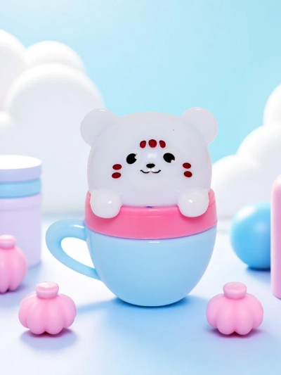 Bērnu lūpu balzams ar lācīti krūzītē — mitrina un atjauno