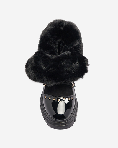 Black women's lace-up snow boots Fentes- Footwear