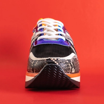 Black and orange sneakers with color inserts Meia - Footwear