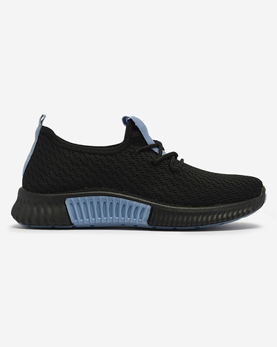 Black women's sports shoes with blue inserts Keteti - Footwear