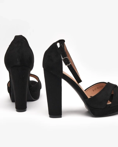 Women's sandals on a high post, eco suede Rollita - Shoes