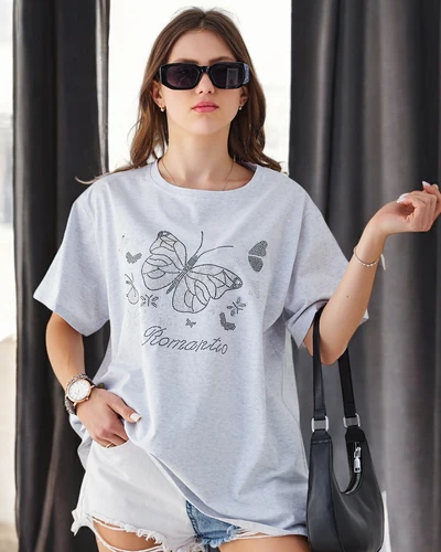 Royalfashion Cotton Women's T-shirt Romantic Butterfly