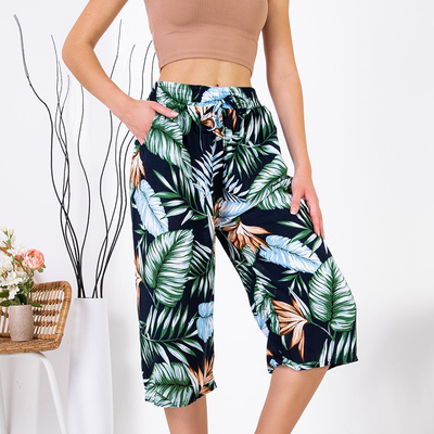 Patterned women's 3/4 PLUS SIZE pants - Clothing