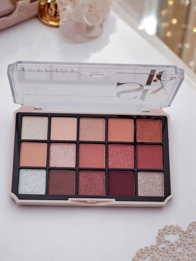 ANYLADY 15 acu ēnu palete ar spīdumu un matētu efektu Ruby Glamour