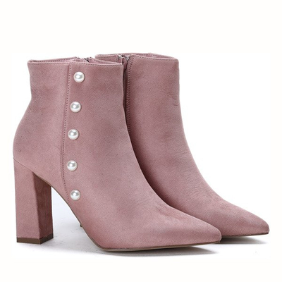 Pink boots with pearls on a high post Maya - Footwear 1