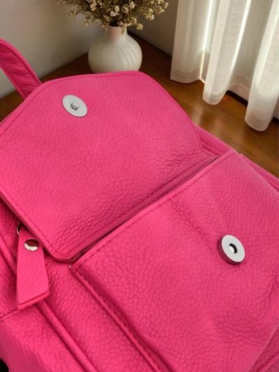 Aurelia Fuchsia Backpack Eco Leather Królewska Moda Women's 25x25cm
