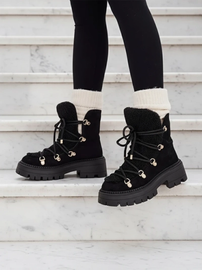 Royalfashion Lozin lace-up women's snow boots