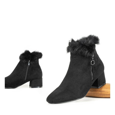 Black ankle boots with Yesenia fur - Footwear