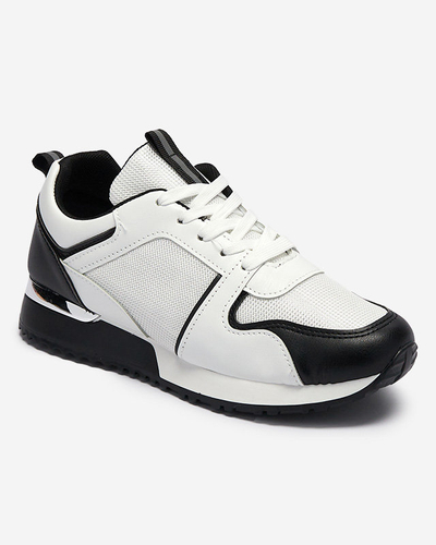 White women's sports shoes with black Ruby inserts - Footwear