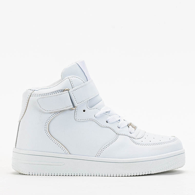 Белые детские высокие кроссовки Motisko