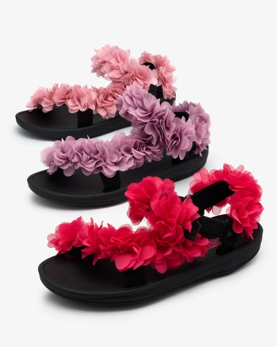 Royalfashion Dark pink women's sandals with flowers Alferroy