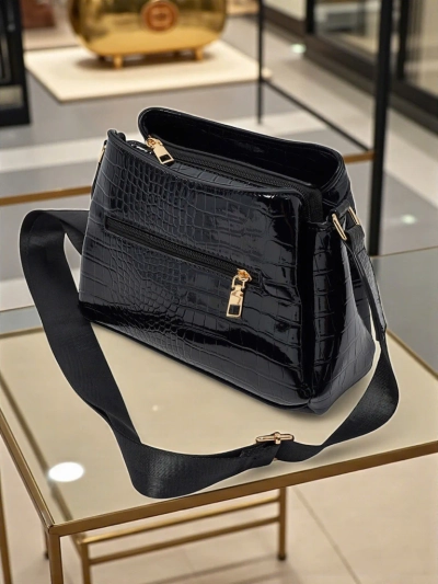 Väike lakknahast naiste käekott Midnight Fern