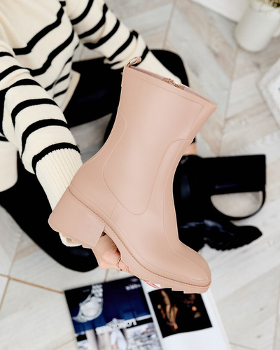 Royalfashion Bēšas krāsas matēti sieviešu a'la zābaki Tentiris