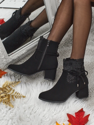 Diana Black Elegant Autumn Ankle Boots