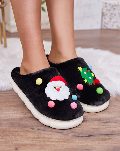 Royalfashion Christmas women's slippers in black Fertemse
