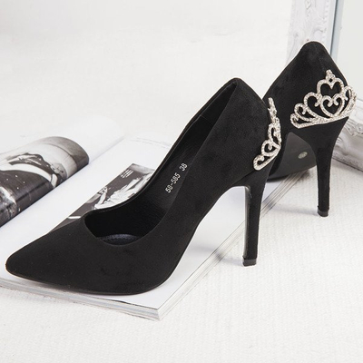 Black high heels with Devya decoration - Footwear