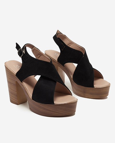 Black women's sandals on a high post Inga - Footwear