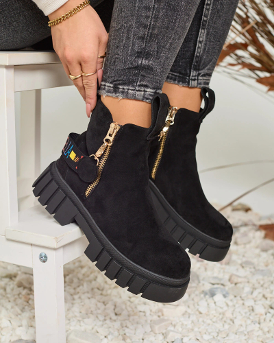 Royalfashion Black women's eco-suede Poirop boots