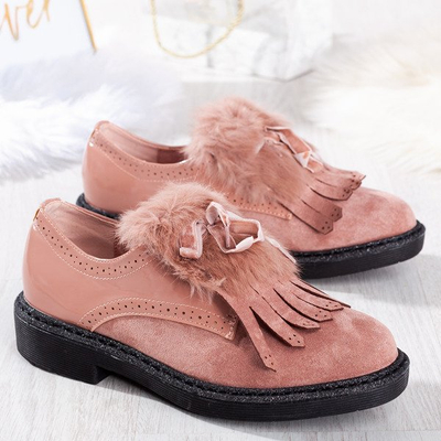 Pink women's shoes with Missuri fur - Shoes