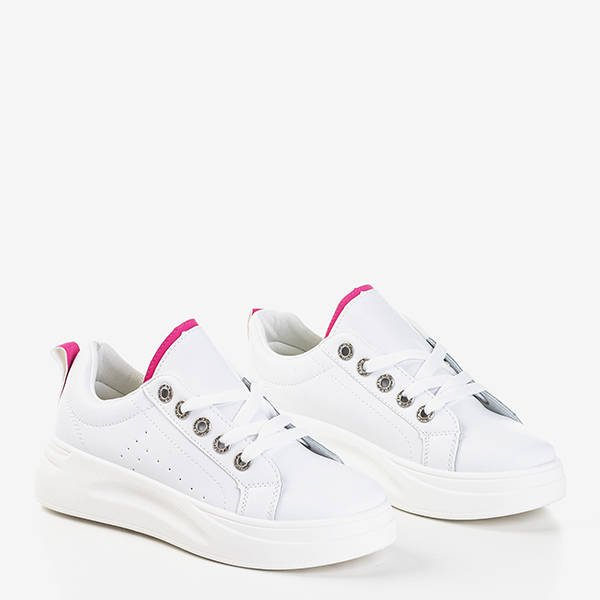 White and fuchsia women's Cathleen sneakers - Footwear