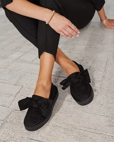 Royalfashion Women's half shoes with bow Eriz