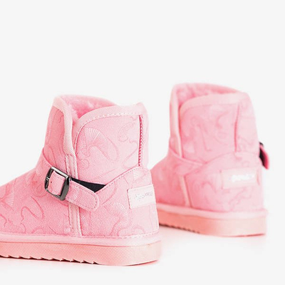 Pink children's snow boots with buckle Jereni - Footwear