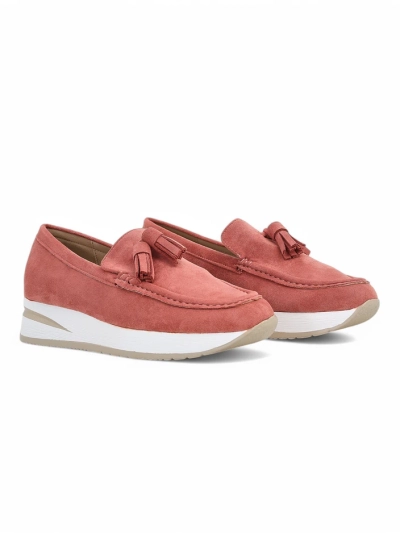 Ariadne women's pink wedge moccasins casual eco leather