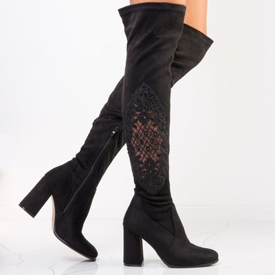 Black boots on a high post Marletto - Footwear