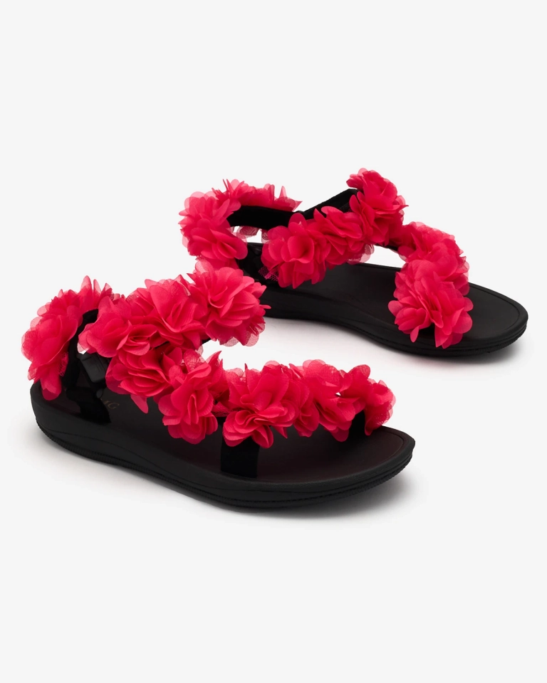 Royalfashion Женские сандалии цвета фуксии с цветами Alferroy