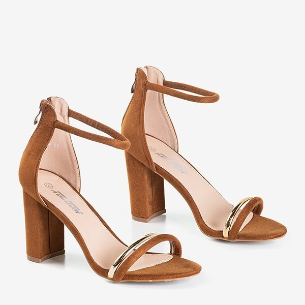 Brown women's high-heeled sandals Callisia - Footwear