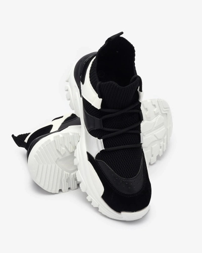 Women's white and black sports sneakers Ziragga- Footwear