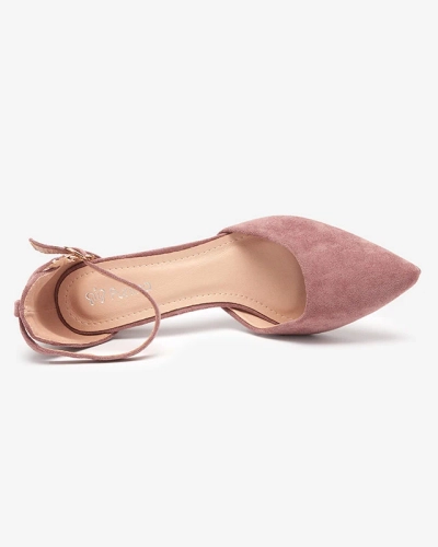 Dark pink women's sandals on a post Ollagy - Footwear