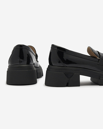 Lakēti melni mokasīni sievietēm Tygriss- Footwear