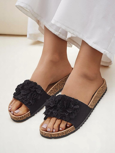 Royalfashion женские шлёпанцы с цветочными акцентами Occes