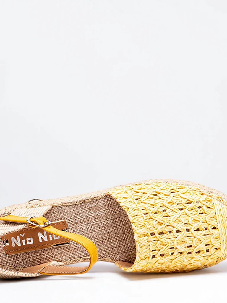 Желтые женские эспадрильи с ажурным триумфом - Обувь