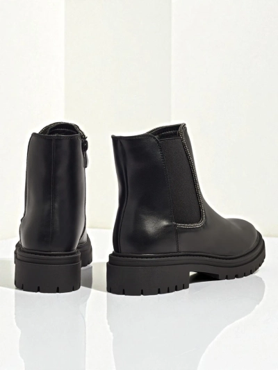 Eco-leather ankle boots with zircons Novira