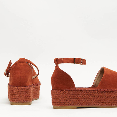 Brown women's sandals on the Ponera platform - Footwear