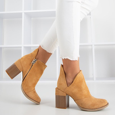Светло-коричневые женские ботильоны с вырезами Cintura - Обувь