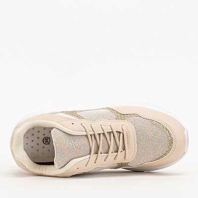 Beige Women's Sneakers with Hidden Anchor Waqsa - Footwear