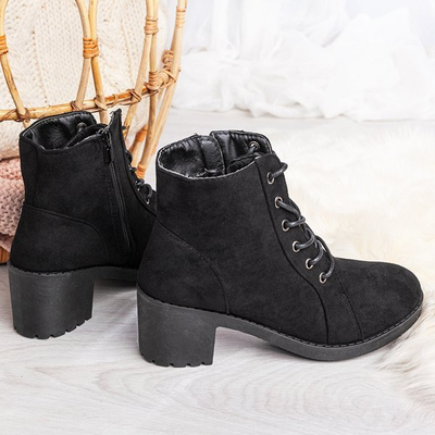 Black ankle boots on a higher post Nemesis - Footwear
