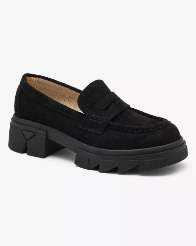 Royalfashion Black women's openwork moccasins Lace Glide