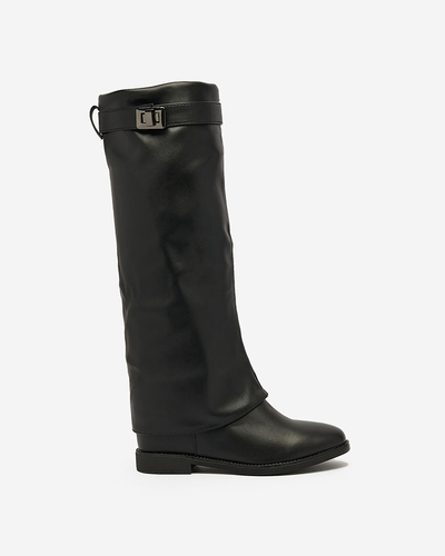 Royalfashion Black women's boots with hidden anchor Dibisad